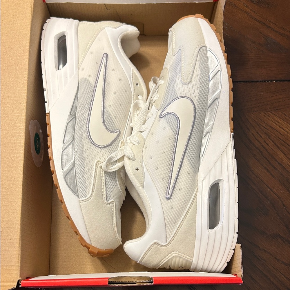 Nike Cream and White Air Max Solo Sneakers with Gum Outsole